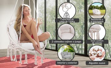 Hangstoel Crème 80x60x140cm (Stoelen, Tafels-Stoelen), Verzenden, Nieuw