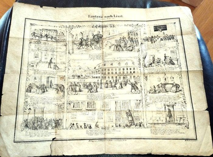 Fantasie nach Liszt. Mel. Es ritten drei Reiter - 1845, Antiek en Kunst, Antiek | Boeken en Bijbels