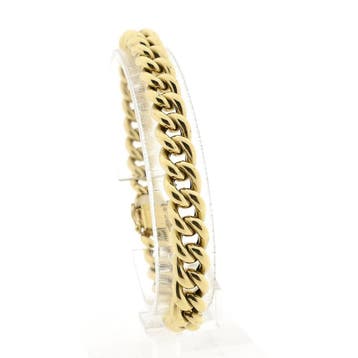 Gouden gourmetschakel armband | 20,5 cm (Schakelarmband), Ophalen of Verzenden, Gebruikt, Goud, Goud