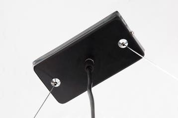 Hanglamp LEVELS 100cm 5 linnen kappen zwart grijs wit -, Ophalen of Verzenden, Nieuw