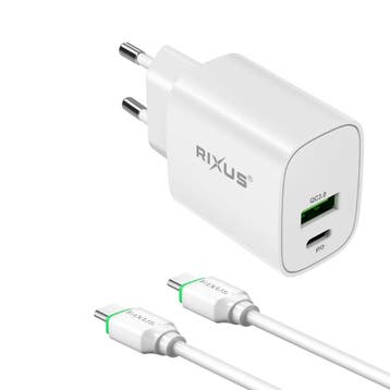 Rixus RX90CC-adapter met USB-C naar USB-C-kabel van 1 meter,, Verzenden, Nieuw