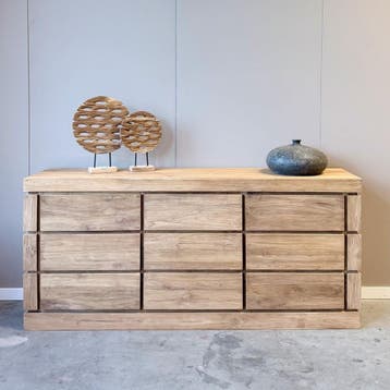 Modern dressoir met laden gerecycled teak -  160 cm, Huis en Inrichting, Ophalen of Verzenden, Nieuw