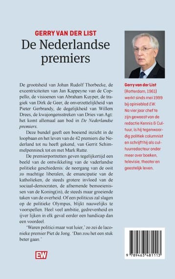 De Nederlandse premiers 9789463481113 Gerry van der List, Verzenden, Zo goed als nieuw, Gerry van der List