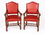 Fauteuil - Hout, Leder - fauteuil voor in de slaapkamer