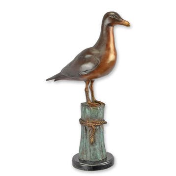 A BRONZE SCULPTURE OF A SEAGULL ON MOORING POST (Interieur), Verzenden, Nieuw