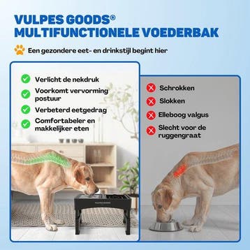 2dekans | Vulpes Goods® Pets - Voerbak Hond met Standaard -, Dieren en Toebehoren, Ophalen of Verzenden, Zo goed als nieuw