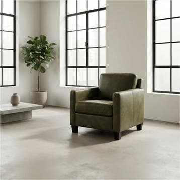 Set van 2 Leren fauteuils Smart - Granada Moss, Nieuw, Ophalen of Verzenden, 50 tot 75 cm, Leer