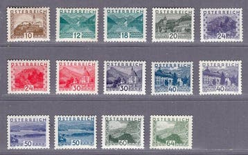 Oostenrijk 1932 - klein landschap - ANK 530-542, Gestempeld