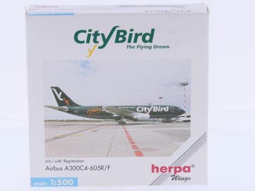 Schaal 1:500 Herpa 501910 CityBird Airbus A300C4-605R/F R..., Hobby en Vrije tijd, Ophalen of Verzenden, Zo goed als nieuw