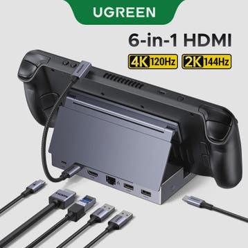 UGREEN 6-in-1 Docking Station voor Steam Deck, ROG Ally & Le, Verzenden, Nieuw