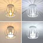 Vintage plafondlamp zwart industrieel kooi E27, Verzenden, Nieuw