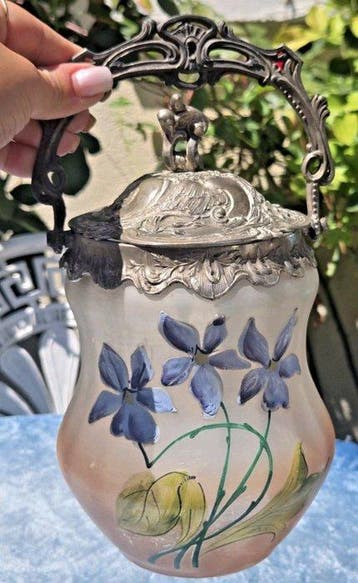 François-Théodore Legras - Vaas - Glas - Legras NANCY, Antiek en Kunst