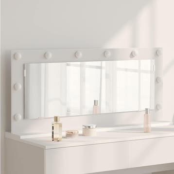 vidaXL Schmink Spiegel Wit 100 x 45 x 18 cm Glas en Hout met, Huis en Inrichting, Woonaccessoires | Spiegels, Verzenden, Nieuw