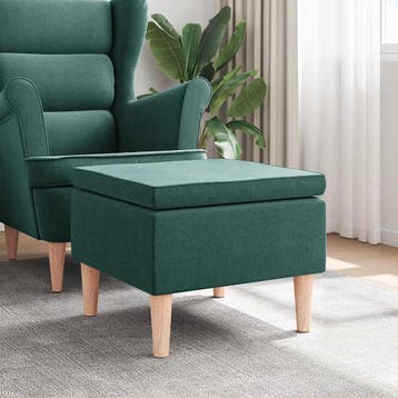 vidaXL Kruk met houten poten stof donkergroen, Huis en Inrichting, Stoelen, Verzenden, Nieuw