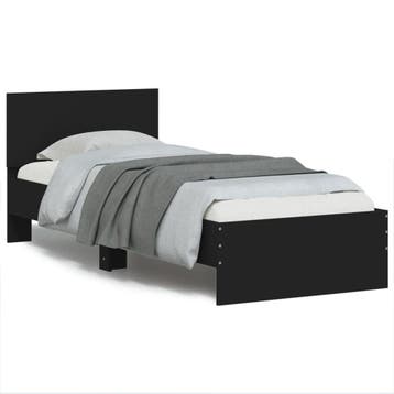 Zwart Design Bed 90x200 | 54% Korting, Overige materialen, Gebruikt, 90 cm, Eenpersoons
