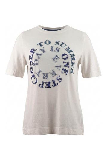 Cartoon T-shirt in maat 36 Wit, Cartoon, Verzenden, Zo goed als nieuw, Wit