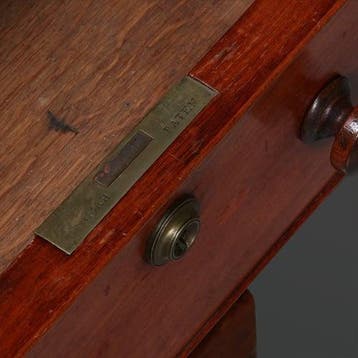 Engels mahoniehouten Victoriaans bureau ca 1870 met 8 laden, Antiek en Kunst, Ophalen of Verzenden