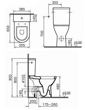 Duoblokpot Diepspoel Verhoogd Zonder Reservoir 48Cm Hoog, Ophalen of Verzenden, Nieuw