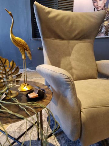 Relaxfauteuil Lichtenvoorde microvezelstof taupe - manueel, Huis en Inrichting, Fauteuils, Nieuw, 75 tot 100 cm, Ophalen of Verzenden