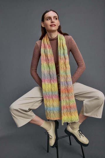 Breipatroon Sjaal Vesta met kleurverloop van Lang Yarns Ha, Hobby en Vrije tijd, Breien en Haken, Ophalen of Verzenden, Nieuw