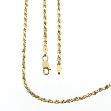 Gouden gedraaide schakelketting, Ophalen of Verzenden, Gebruikt, Goud, Goud