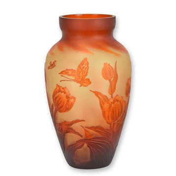 A CAMEO GLASS VASE TULIP (Beeldjes - Decoratie, Interieur), Verzenden, Nieuw