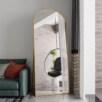 Gebogen Vloerspiegel 180×80 cm met Aluminium Frame, Verzenden, Nieuw