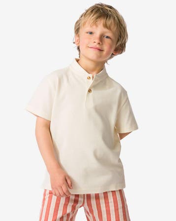 HEMA Kinder T-shirt wafel ecru, Verzenden, Nieuw