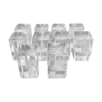 10 Kristallen hologram blokken - 8x4,5x4,5 cm