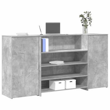 vidaXL Receptiebalie 200x50x103,5 cm bewerkt hout betongrijs, Verzenden, Nieuw