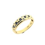 Gouden ring met saffier en diamant; 0,12 ct., Sieraden, Tassen en Uiterlijk, Ringen, 18 tot 19, Gebruikt, Overige kleuren, Ophalen of Verzenden
