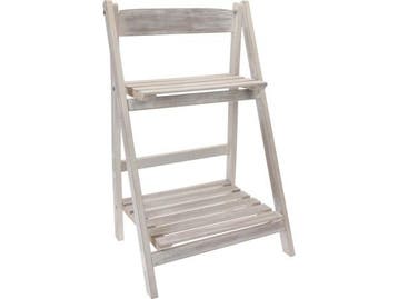 Veiling - Plantenrek Whitwash Hout Opvouwbaar 32X41X66 CM, Nieuw
