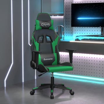 vidaXL Gamestoel kunstleer zwart en groen, Verzenden, Nieuw, Groen