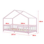 Kinderbed Treviolo met uitvalbeveiliging 90x200 cm roze en w, Kinderen en Baby's, Kinderkamer | Bedden, Verzenden, Nieuw