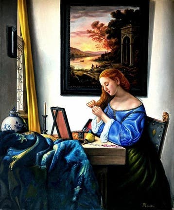 Alfonso Moreno (1947) - Homage to Johannes Vermeer