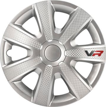 Wieldoppen  VR 16-inch zilver/carbon-look/logo, Auto diversen, Verzenden, Nieuw
