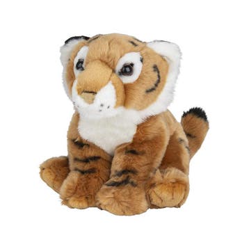 Tijger knuffel - bruin pluche - 18 cm - dierenknuffel, Verzenden, Nieuw