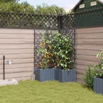 vidaXL Tuin Bloempot 3 pcs Licht Grijs Kunststof, Kunststof, Verzenden, Nieuw, 60 tot 100 cm