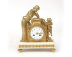 Een vergulde schouwpendule, Frankrijk, tweede helft 19e eeuw