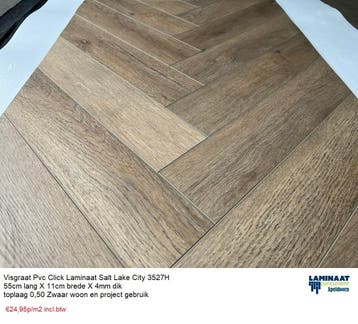 Mega Actie Laminaat Pvc Lamel Parket 1000 X Decor Apeldoorn, 50 tot 150 cm, Nieuw, 10 m² of meer, 10 tot 30 cm