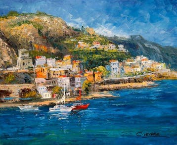 Christof Vevers (1962) - Riviera Italienne - Mer Calme au