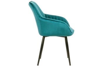 Elegante armleuningstoel TURIJN turquoise fluweel met, Ophalen of Verzenden, Nieuw