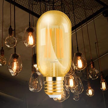 LED Lamp E27 Buis Filament - Brinton - Amber 4W 360lm - 822, Ophalen of Verzenden, Nieuw, E27 (groot), Led-lamp