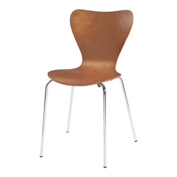 Eetkamerstoel Essunga 80x48x45,5 cm set van 4 walnootkleurig, Huis en Inrichting, Verzenden, Nieuw