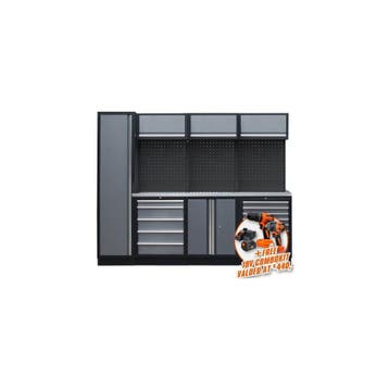 SP TOOLS WERKPLAATSINRICHTING 18D RVS+T8 SERIES GEREEDSCHAP, Doe-het-zelf en Verbouw, Werkbanken, Verzenden, Nieuw, 170 cm of meer