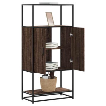 vidaXL buffetkast 68x35x139 cm bewerkt hout en metaal bruin, Huis en Inrichting, Kasten | Buffetkasten, Verzenden, Nieuw, Overige houtsoorten