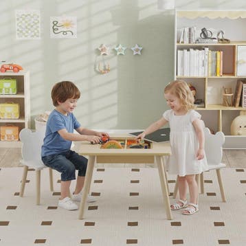AIYAPLAY Kinder Speeltafel met 2 Stoelen - Opbergruimte & Om, Verzenden, Nieuw