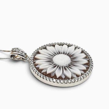 Argento 925 - Ketting met hanger - Handgegraveerde camee