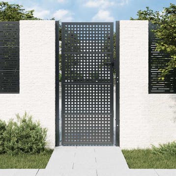 vidaXL Tuinpoort Antraciet 100x175 cm Staal, Verzenden, Nieuw