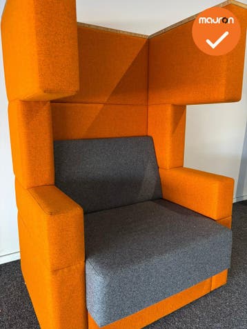 Akoestische design Fauteuil - Oranje / Antraciet- refurbishe, Vergader- of Presentatieruimte, Ophalen of Verzenden, Gebruikt, Stoel